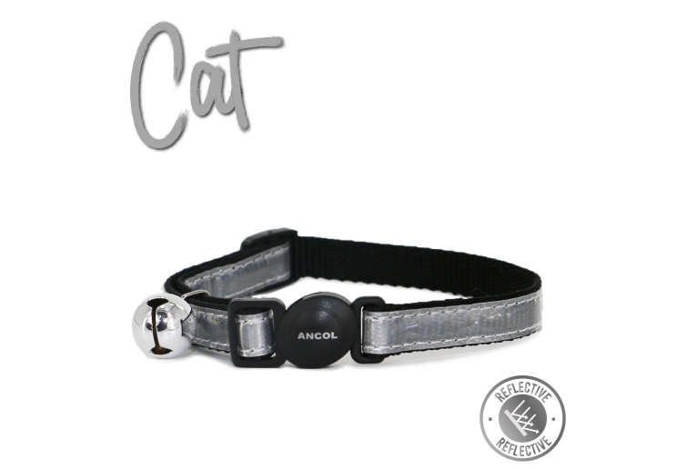 Gloss Refl Safety Cat Collar Silver