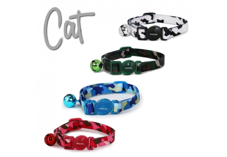 Cammo Safety Cat Collar Black/White