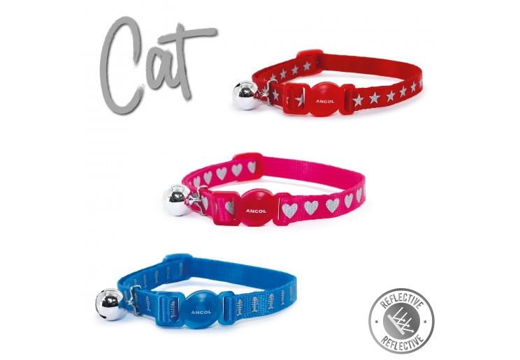 Reflective Star Red Cat Collar