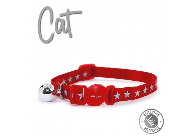 Reflective Star Red Cat Collar