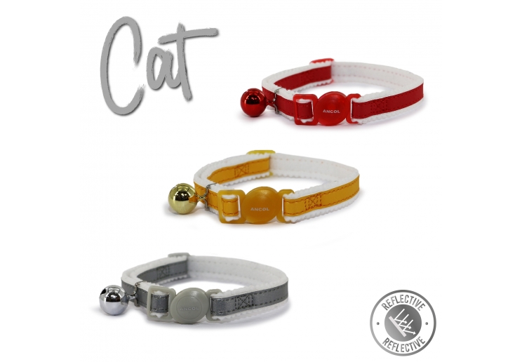 Reflective Safety Buckle Cat Collar Red