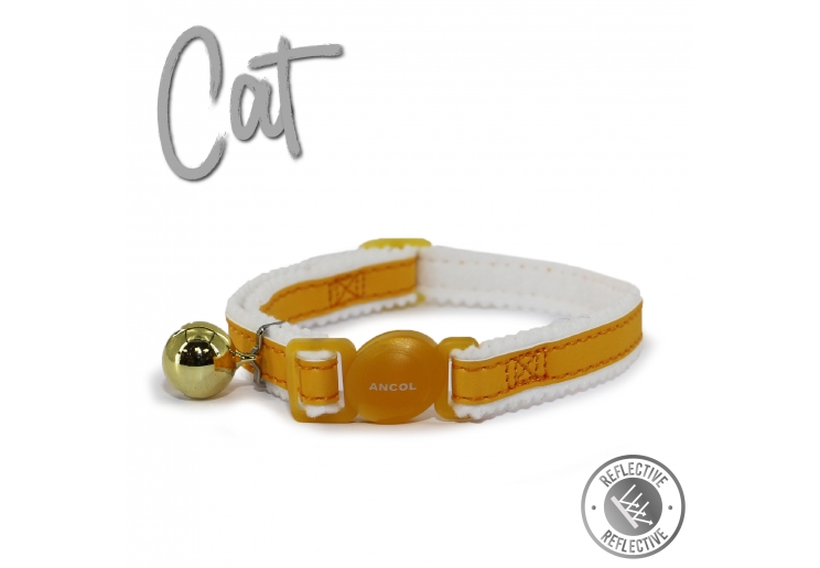 Reflective Safety Buckle Cat Collar Yellow