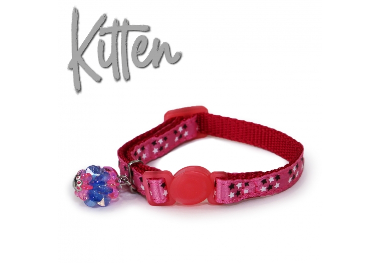 Kitten Safety Star Collar Pink