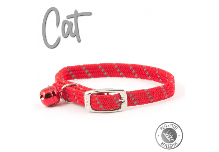 Softweave Refl Elastic Cat Collar Red