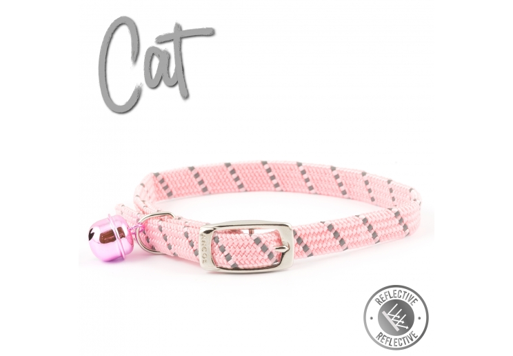 Softweave Refl Elastic Cat Collar Pink