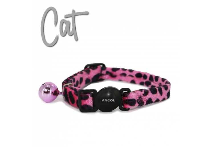 Leopard Print Safety Cat Collar Pink