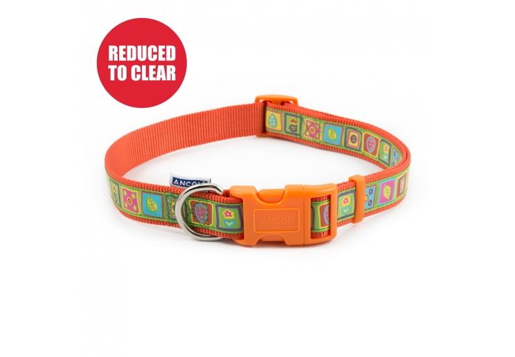 Orange Squares Collar 45-70cm Size 5-9