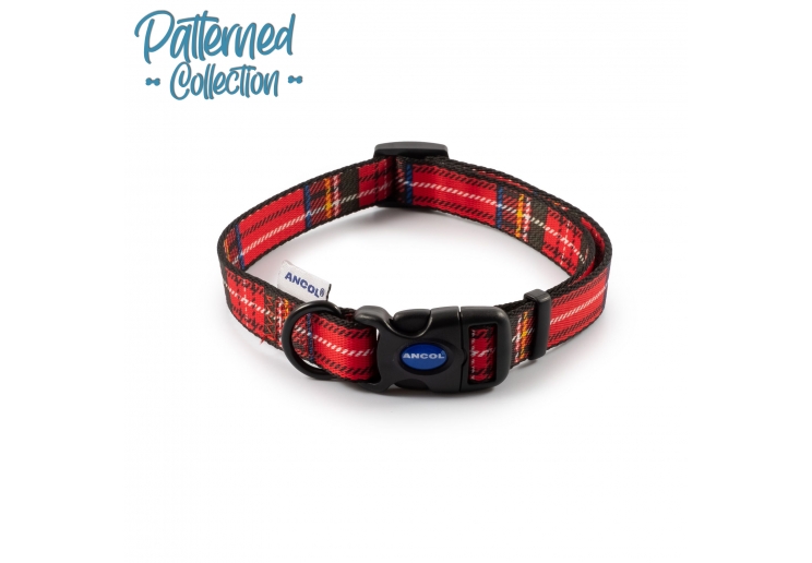 Tartan Collar Red 30-50cm Size 2-5