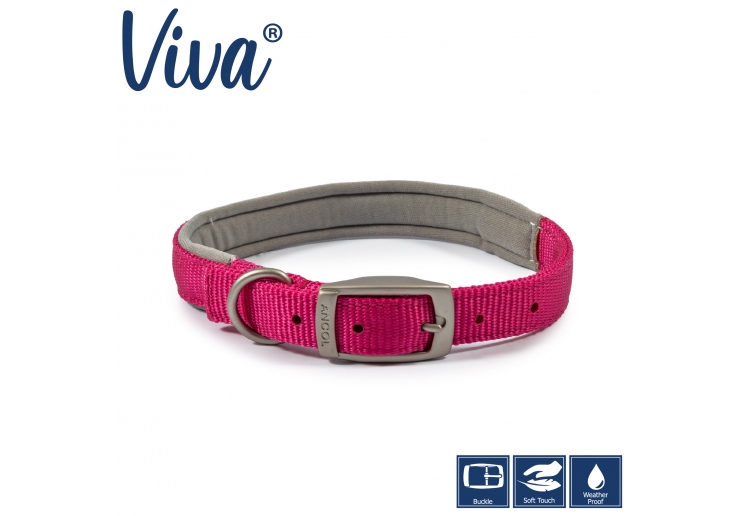 Padded Viva Collar Pink 35-43cm Size 4