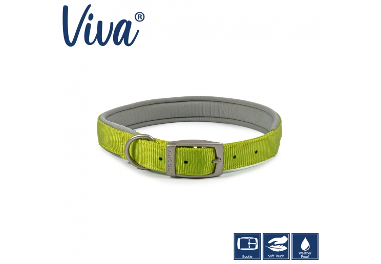 Padded Viva Collar Lime 50-59cm Size 7