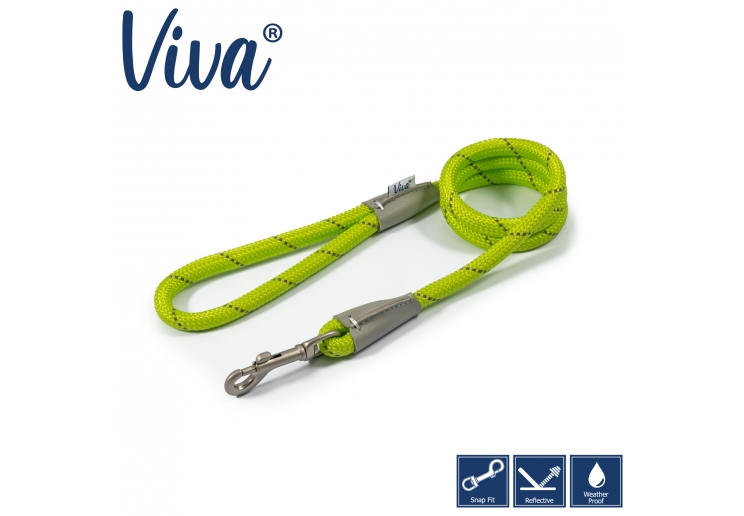 Viva Rope Lead Reflective Lime 1.07mx12mm