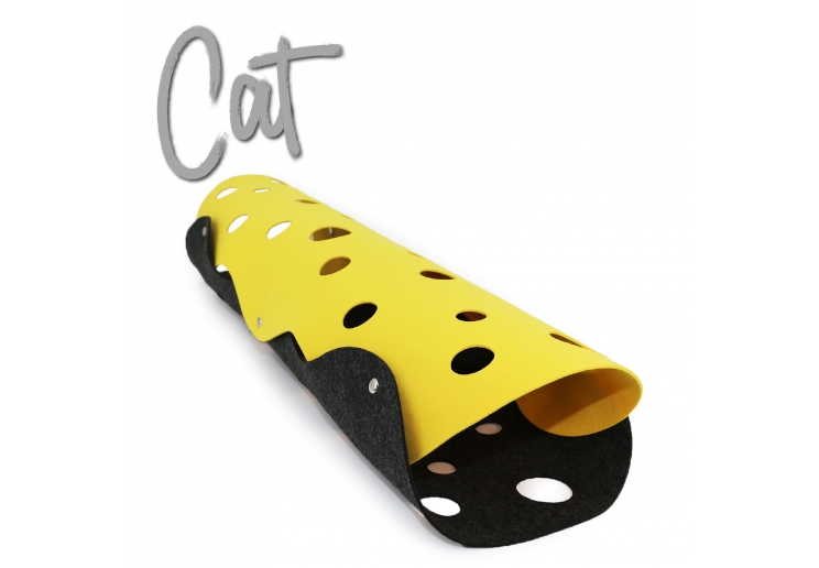 Cat Tunnel Mustard & Grey