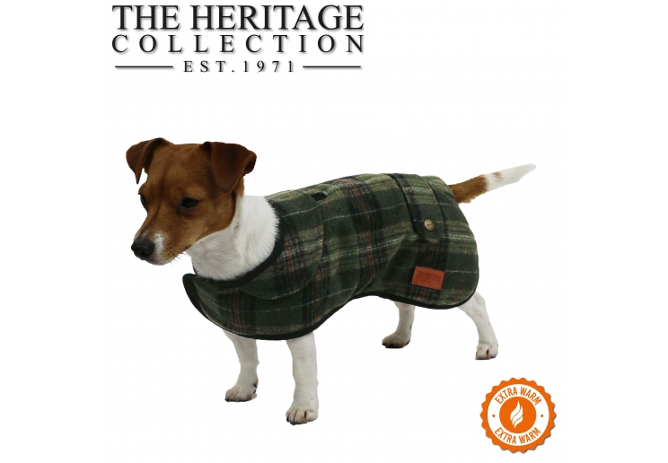 Heritage Green Check Coat 60cm XL