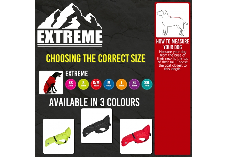 Extreme Blizzard Dog Coat Hi-Vis 25cm XS