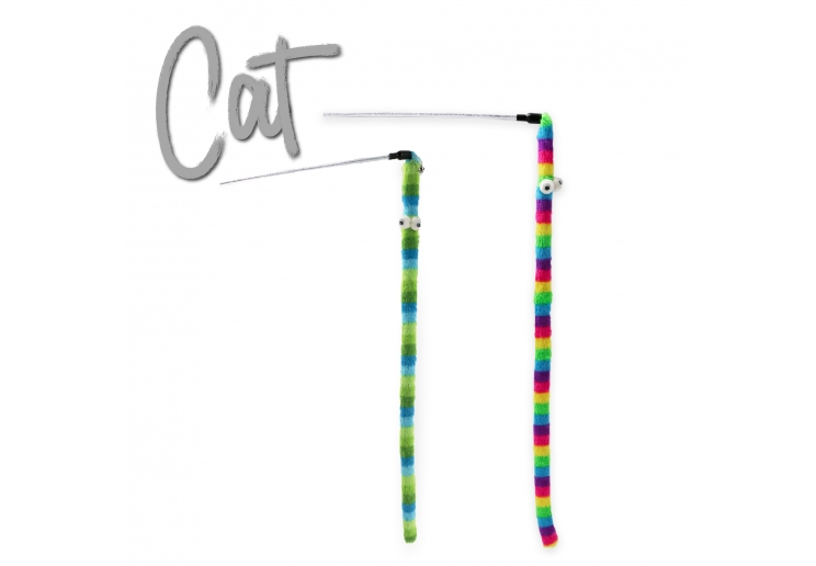 Wiggle Worm Cat Dangler Rainbow